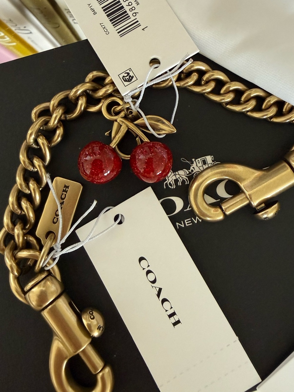 Coach purse bag chain strap charm strap NWT WITH COACH JEWELRY POUCH - Picture 10 of 10